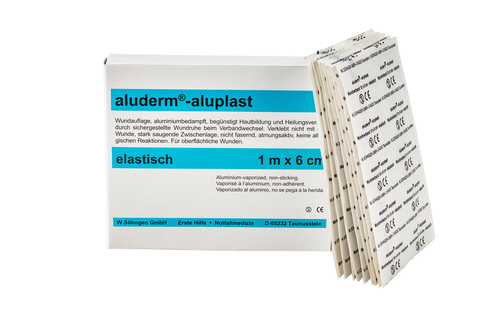 Plástur Aluderm 1 mtrx6cm 10 stk