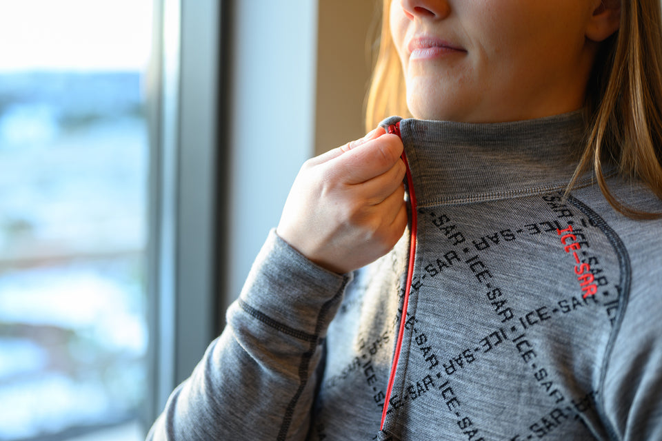 Merino hálfrennd peysa - kvenna